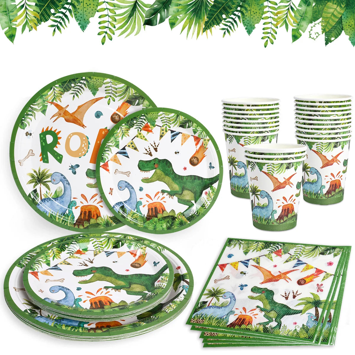 Dinosaur Cupcake Stand Birthday Party Decoration Kids Boy Girl Dino Wedding Birthday Party Supplies Favors Baby Shower Decor
