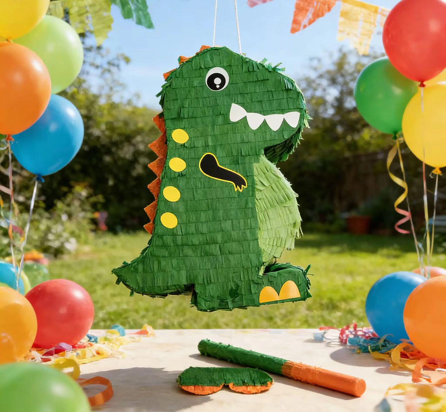 1 SET/BOX with a Blindfold and Stick Dinosaur Pinata Bundle Perfect for Birthday Parties, Animal Theme Partiesdecorations,Gift