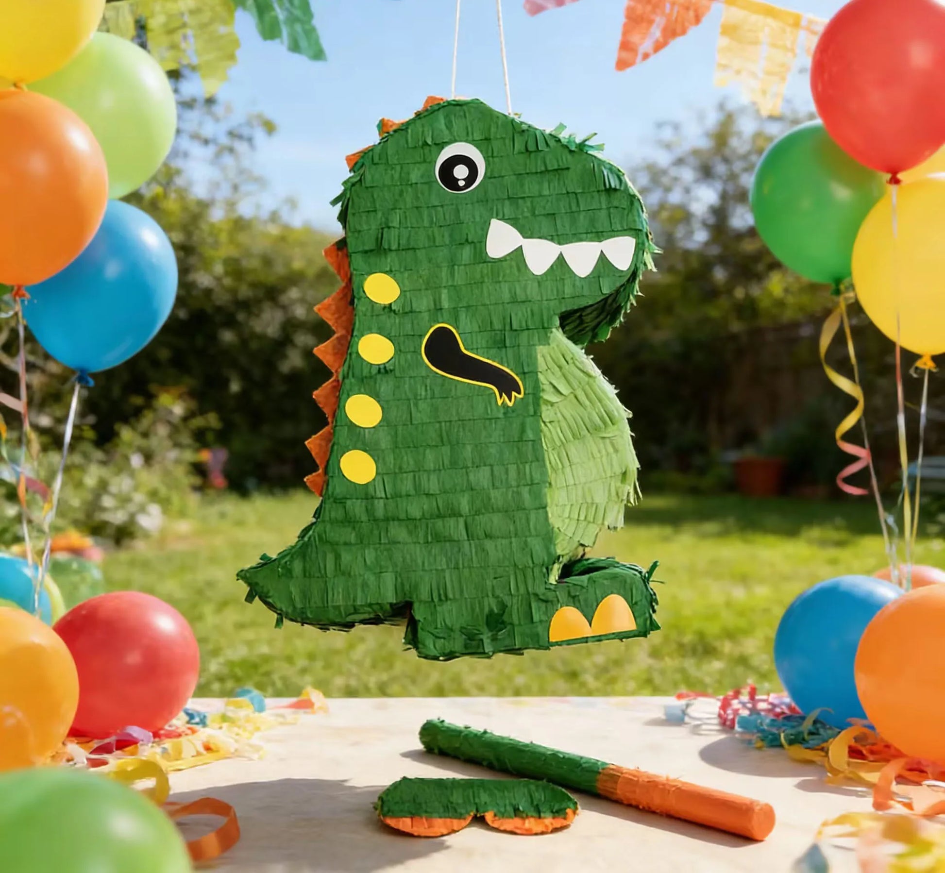 1 SET/BOX with a Blindfold and Stick Dinosaur Pinata Bundle Perfect for Birthday Parties, Animal Theme Partiesdecorations,Gift