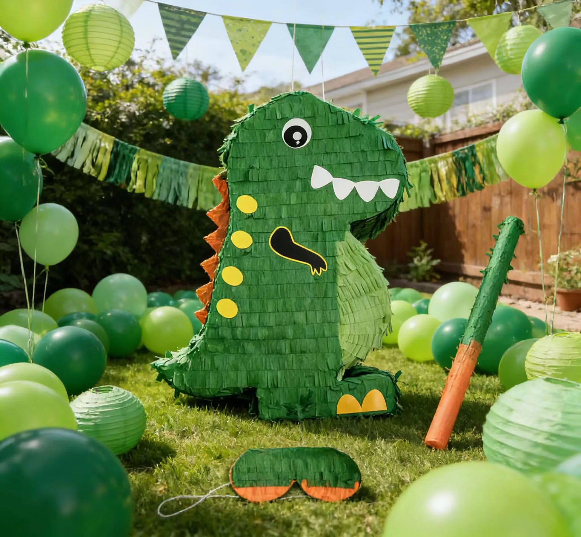 1 SET/BOX with a Blindfold and Stick Dinosaur Pinata Bundle Perfect for Birthday Parties, Animal Theme Partiesdecorations,Gift