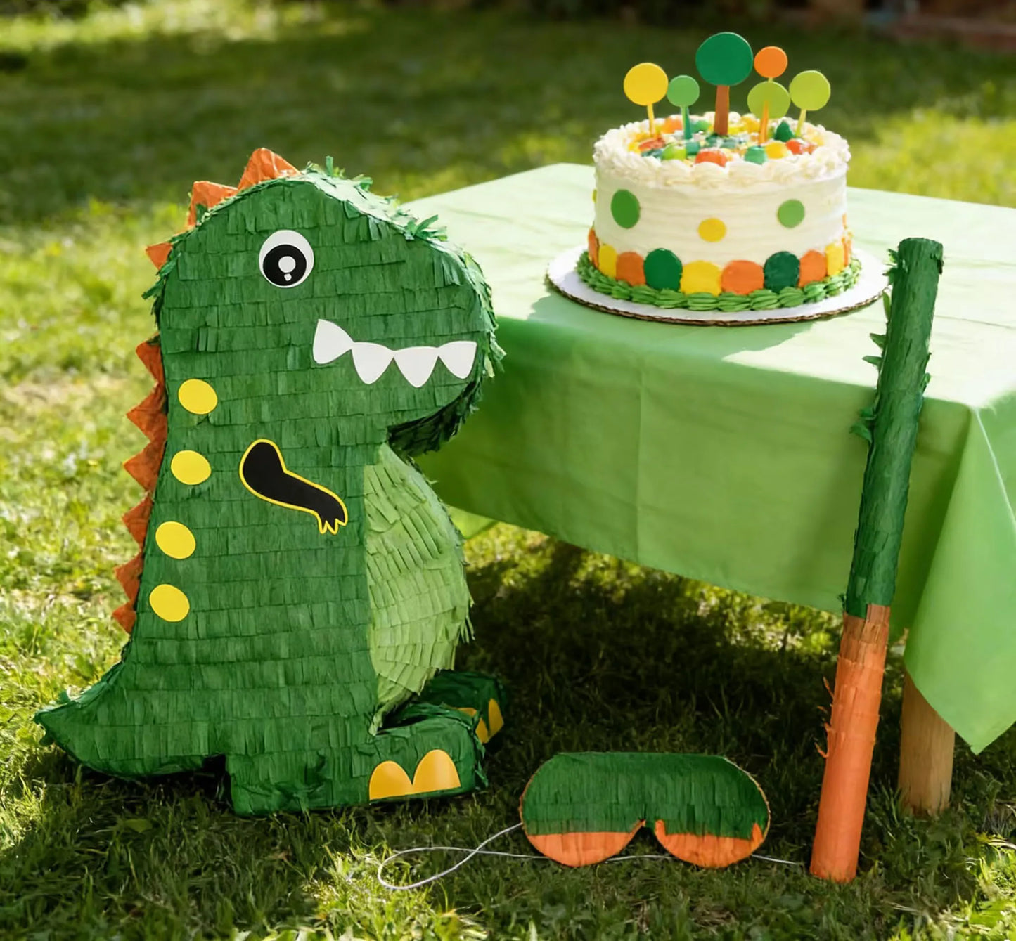 1 SET/BOX with a Blindfold and Stick Dinosaur Pinata Bundle Perfect for Birthday Parties, Animal Theme Partiesdecorations,Gift