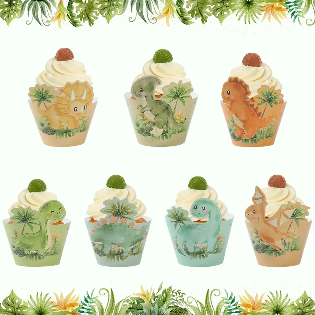 Dinosaur Cupcake Stand 1St Birthday Party Decorations for Kids Boys Roar Dinosaur Theme Baby Shower Dino Party Supplies