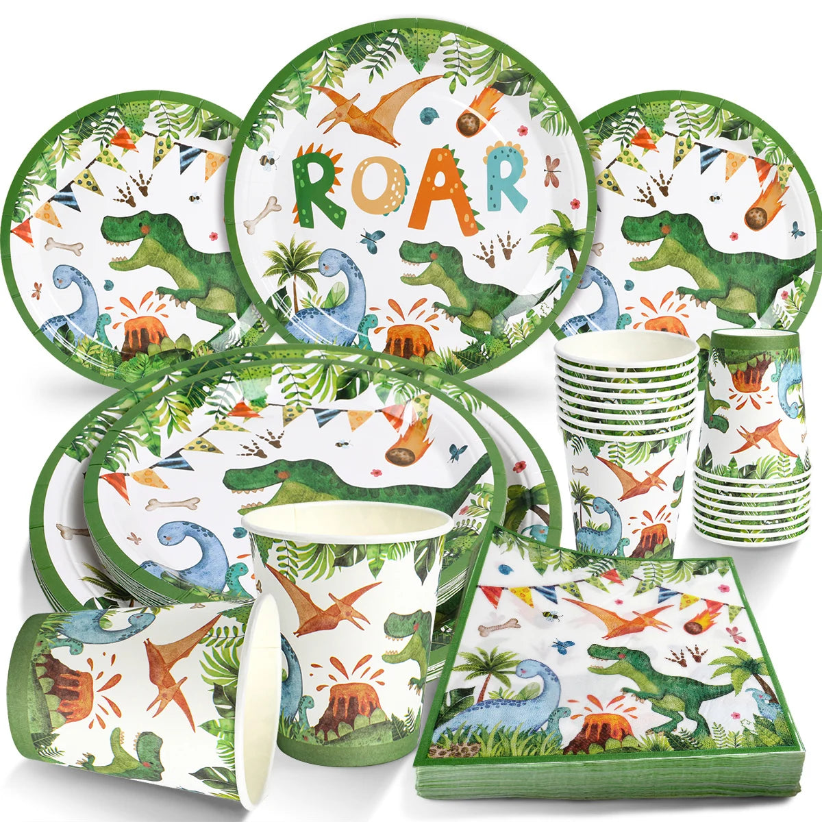 Dinosaur Cupcake Stand Birthday Party Decoration Kids Boy Girl Dino Wedding Birthday Party Supplies Favors Baby Shower Decor