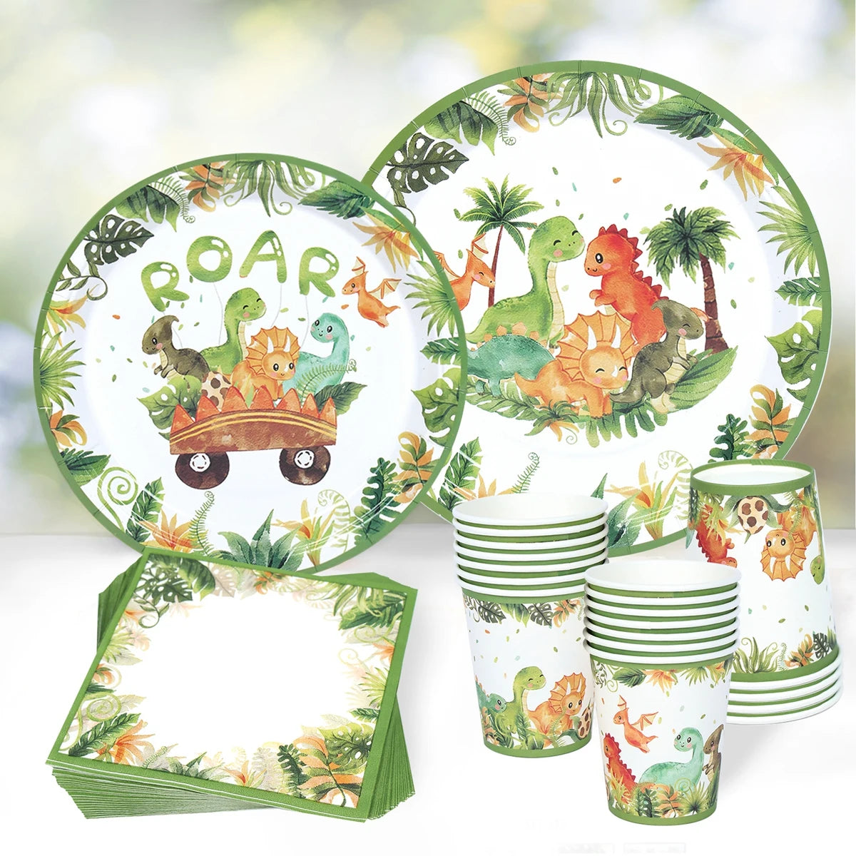 Dinosaur Cupcake Stand 1St Birthday Party Decorations for Kids Boys Roar Dinosaur Theme Baby Shower Dino Party Supplies